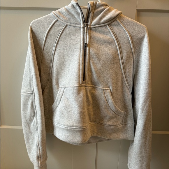 lululemon athletica Tops - Lululemon Scuba Gray Hooded Sweatshirt